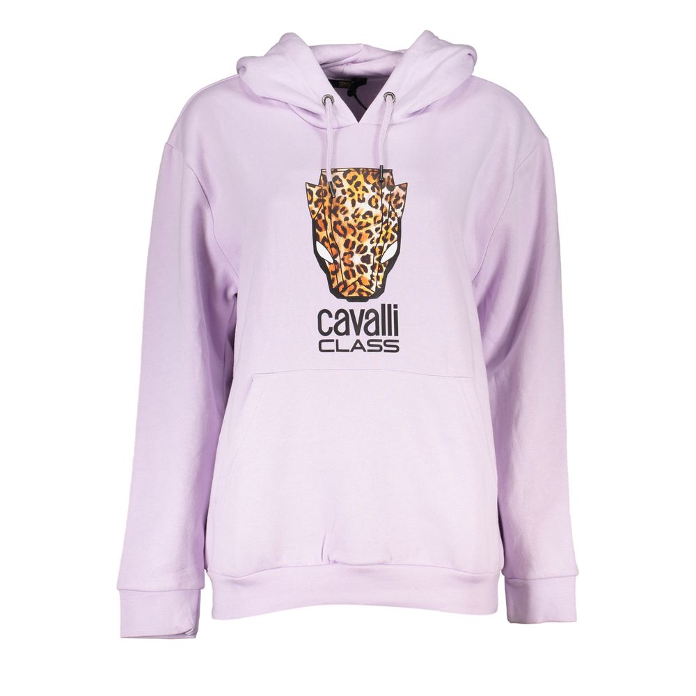 Cavalli Class Viola polyester women's sweatshirt with a relaxed fit and subtle logo detailing.