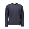 Blue cotton men's sweatshirt by Napapijri featuring a classic crewneck and relaxed fit.