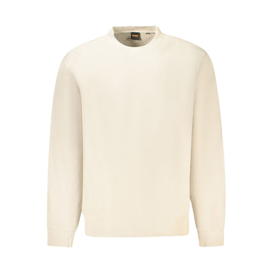 Hugo Boss Beige Cotton Men Sweater Hugo Boss