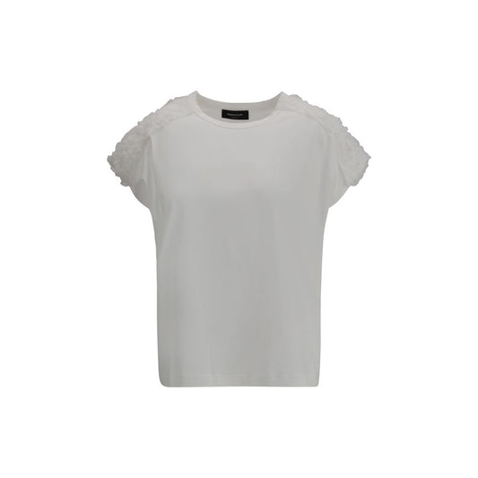 Fabiana Filippi T-Shirt with tulle appliqués Fabiana Filippi