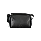Calvin Klein black polyester women's shoulder bag with adjustable strap and sleek design, ideal for casual or professional use.