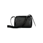 Black Calvin Klein polyester women’s shoulder bag with sleek design and adjustable strap, perfect for everyday use.