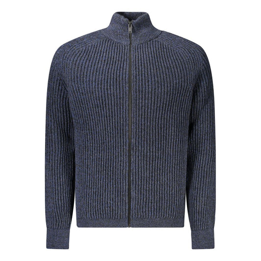 Hugo Boss Blue Wool Men Cardigan Hugo Boss