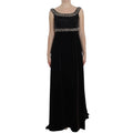 Dolce & Gabbana Brown Velvet Crystal Sheath Gown Dress