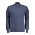 Timberland Blu organic cotton men's cardigan, lightweight knit with a classic button-up design and ribbed cuffs.
