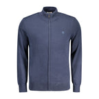 Timberland Blu organic cotton men's cardigan, lightweight knit with a classic button-up design and ribbed cuffs.