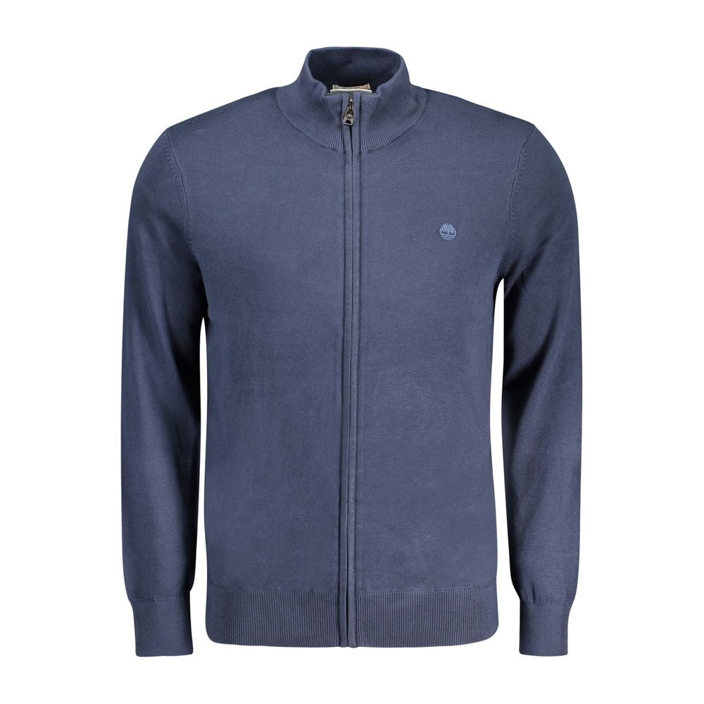 Timberland Blu organic cotton men's cardigan, lightweight knit with a classic button-up design and ribbed cuffs.