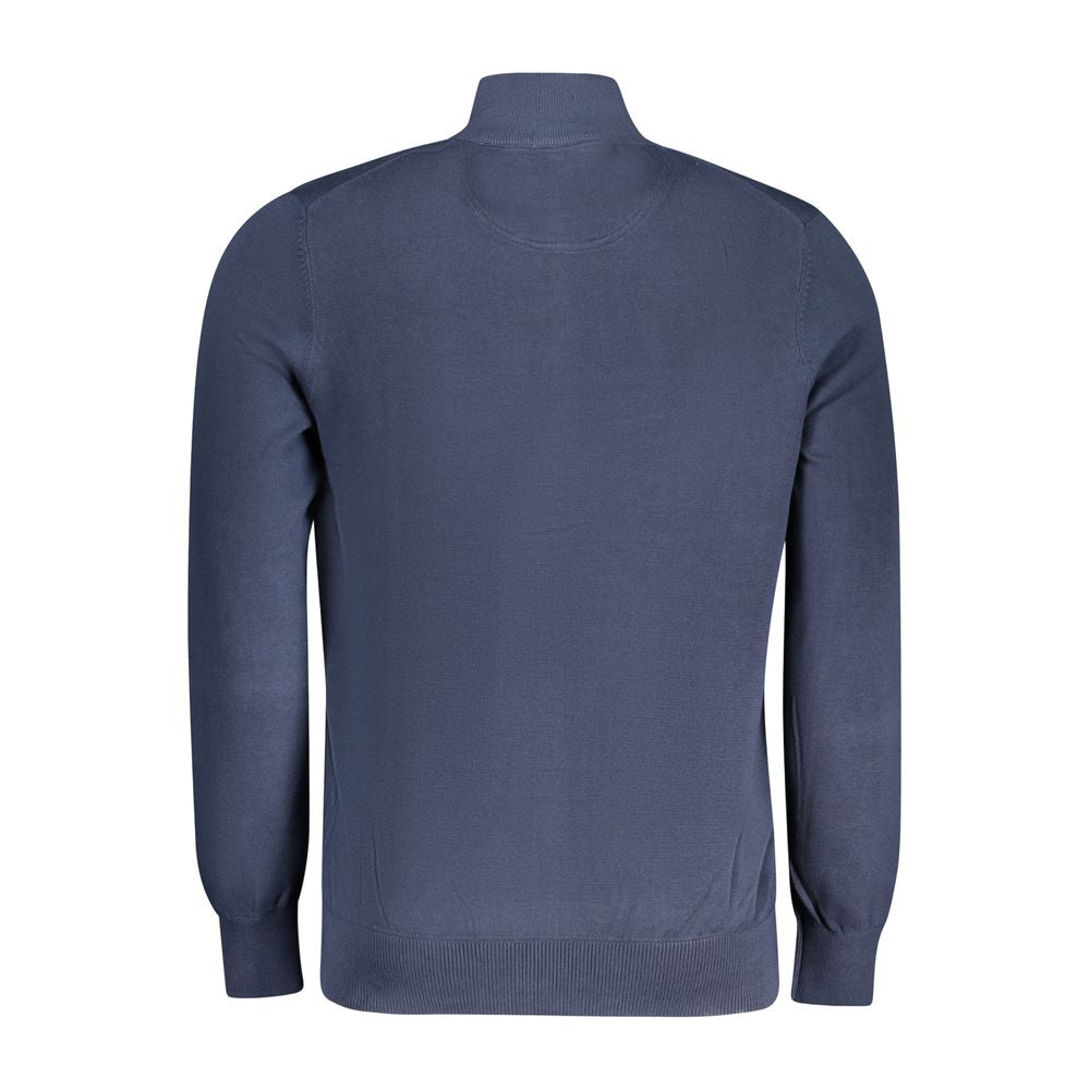 Timberland Blu Organic Cotton men's cardigan featuring a button-up front, ribbed cuffs, and a classic fit.