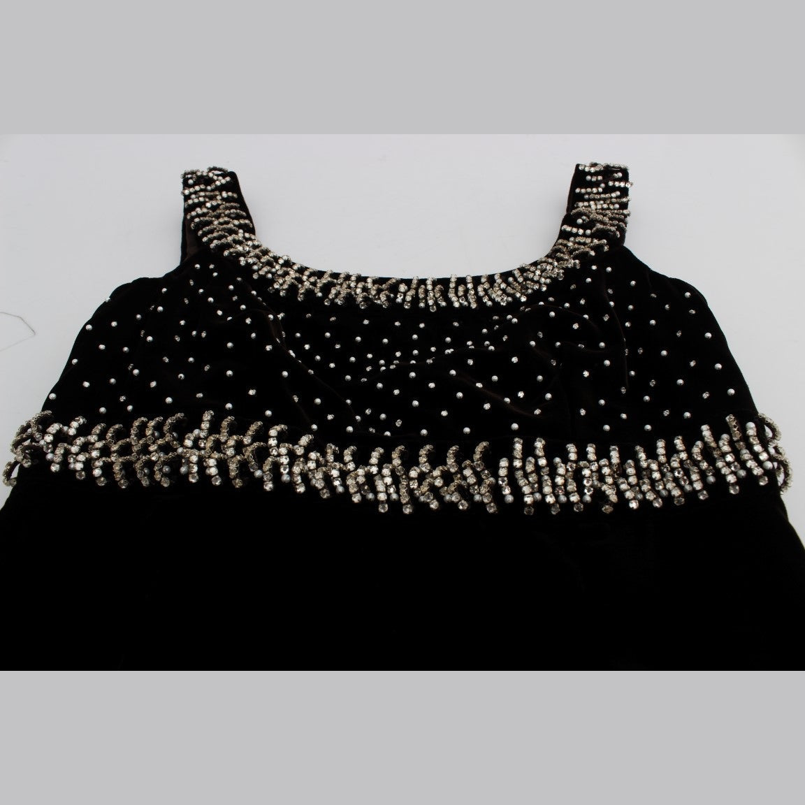 Dolce & Gabbana Brown Velvet Crystal Sheath Gown Dress
