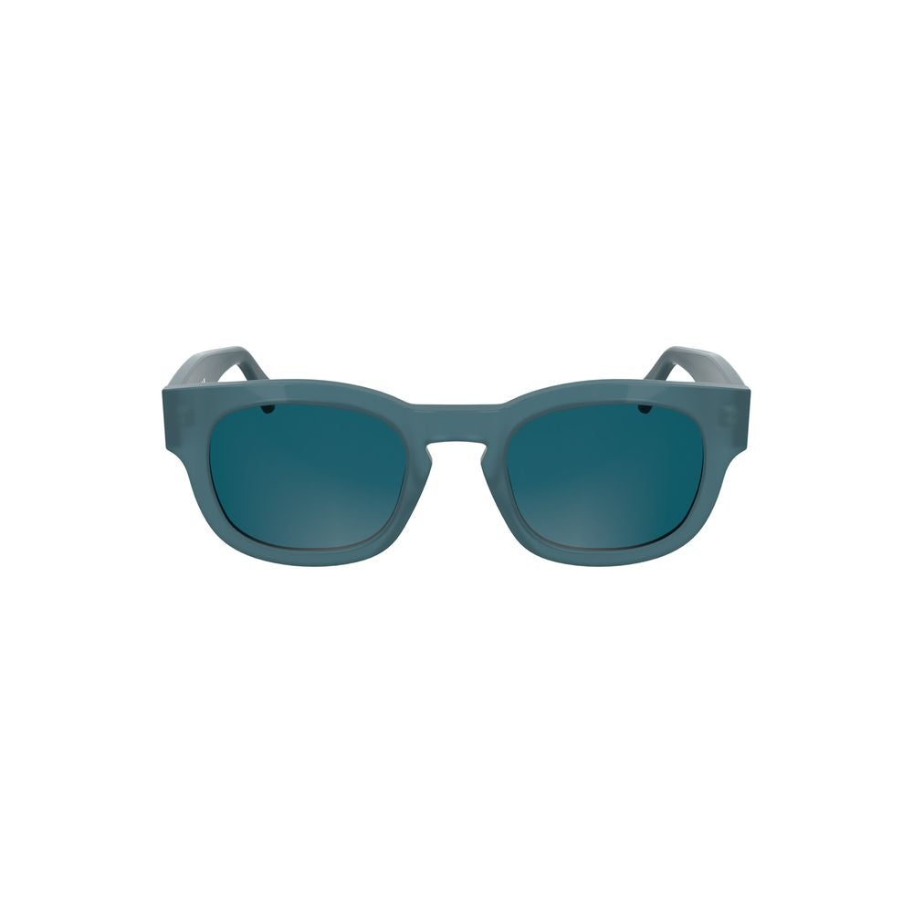 Calvin Klein blue acetate women's sunglasses with rounded frames and tinted lenses, stylish and fashionable eyewear.
