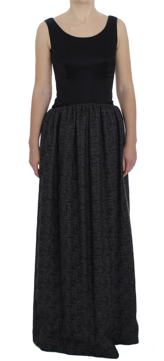 Dolce & Gabbana Black Gray Sheath Gown Full Length Dress Dolce & Gabbana