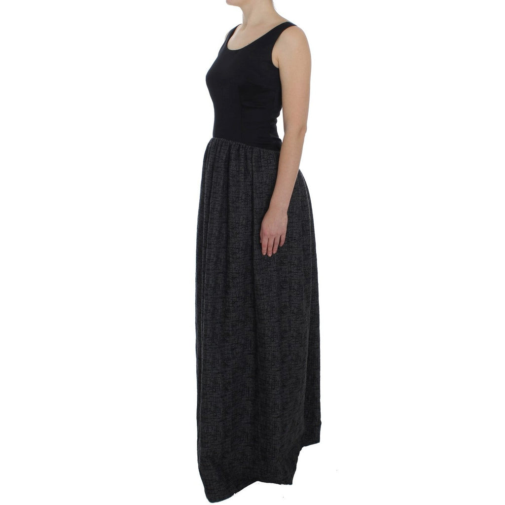 Dolce & Gabbana Black Gray Sheath Gown Full Length Dress