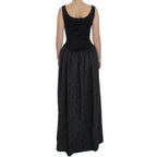 Dolce & Gabbana Black Gray Sheath Gown Full Length Dress