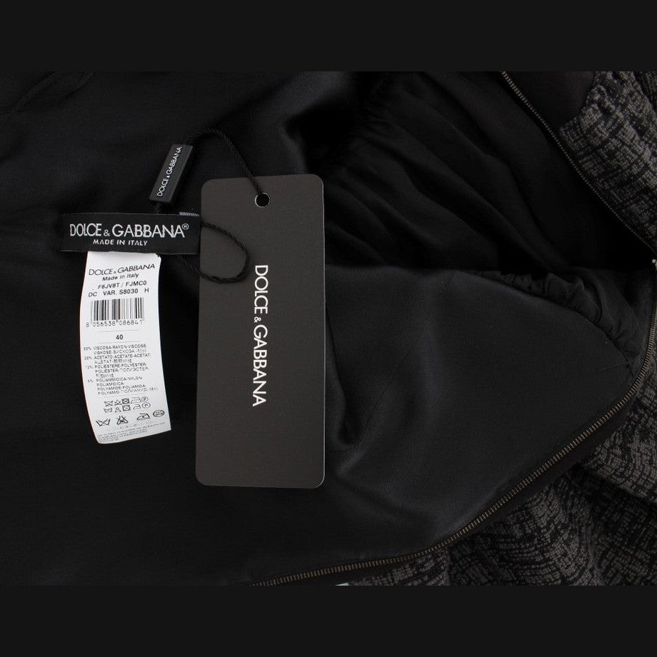 Dolce & Gabbana Black Gray Sheath Gown Full Length Dress