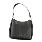 Black polyester women’s shoulder bag by Tommy Hilfiger with sleek design and adjustable strap.