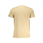 Beige Cavalli Class cotton men's T-shirt with round neckline and short sleeves, casual style and soft fabric.