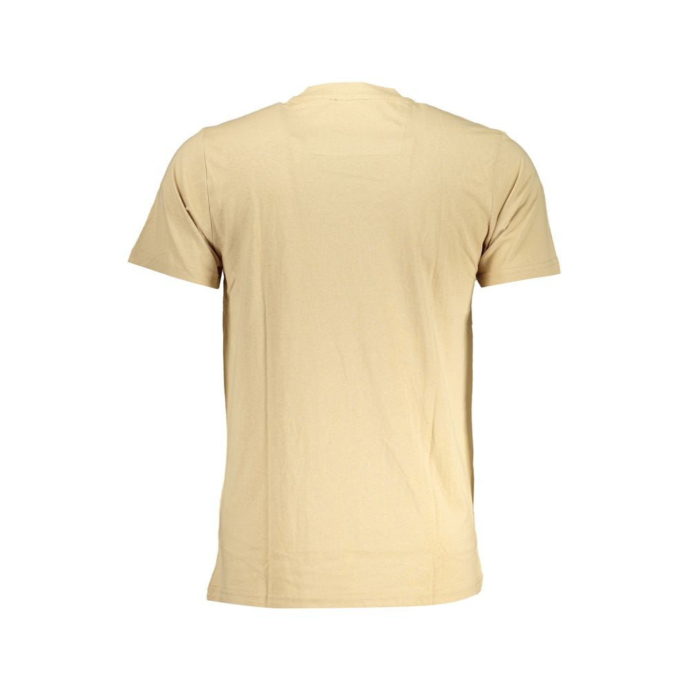 Beige Cavalli Class cotton men's T-shirt with round neckline and short sleeves, casual style and soft fabric.