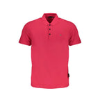 Napapijri Rosa cotton men's polo shirt, featuring a classic collar, short sleeves, and a relaxed fit, displayed on a plain background.