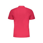 Napapijri Rosa cotton men's polo shirt with a classic collar and short sleeves, displayed on a hanger.