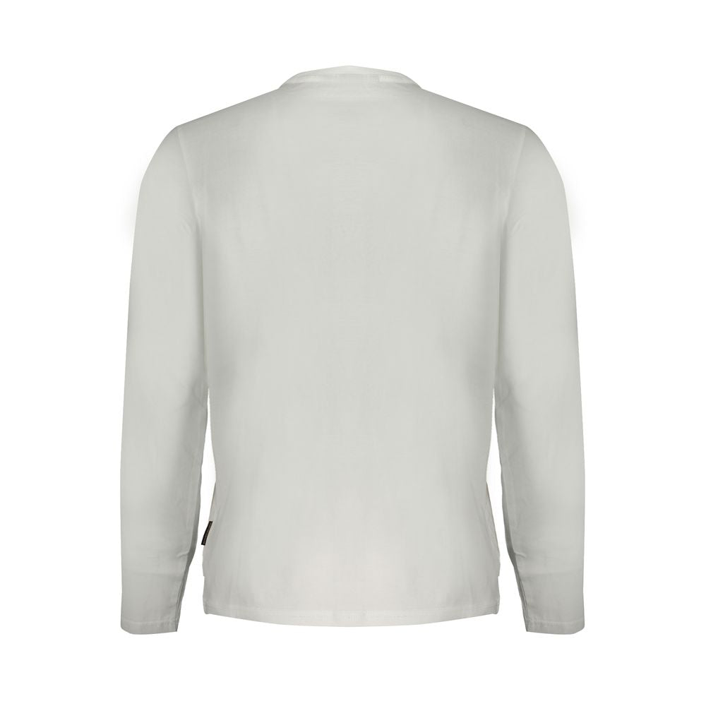 White cotton Napapijri men's T-shirt with a classic fit and short sleeves, featuring the Napapijri logo on the chest.