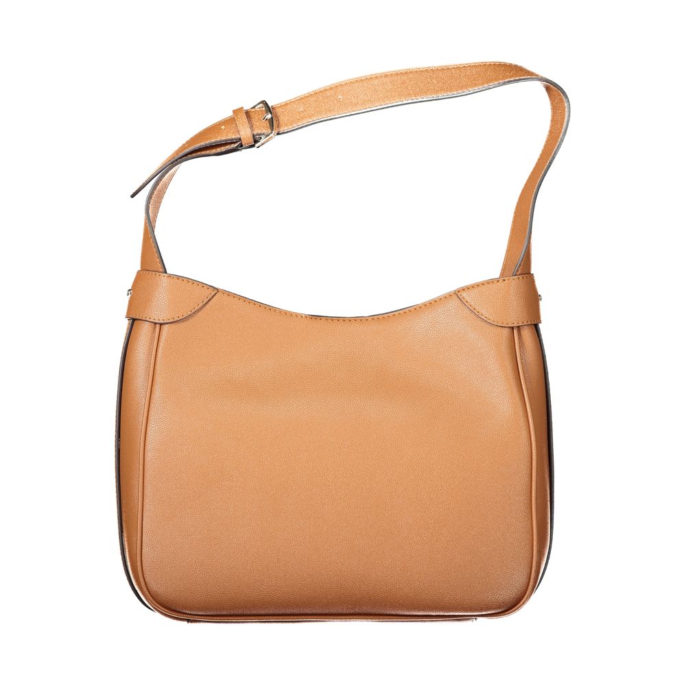Brown Guess Jeans women's handbag made of polyurethane with sleek design and adjustable strap, perfect for casual or chic outfits.