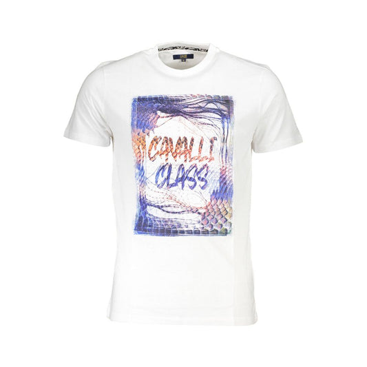Cavalli Class White Cotton Men T-Shirt Cavalli Class