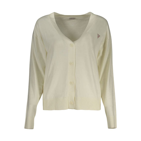 Guess Jeans Bianco Poliestere Women Cardigan Guess Jeans