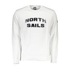 North Sails Bianco Cotton men's sweatshirt featuring a classic crewneck and soft white fabric.