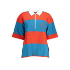Gant Rosso organic cotton women's polo shirt in red with a classic collar and short sleeves, showcasing a casual, stylish fit.