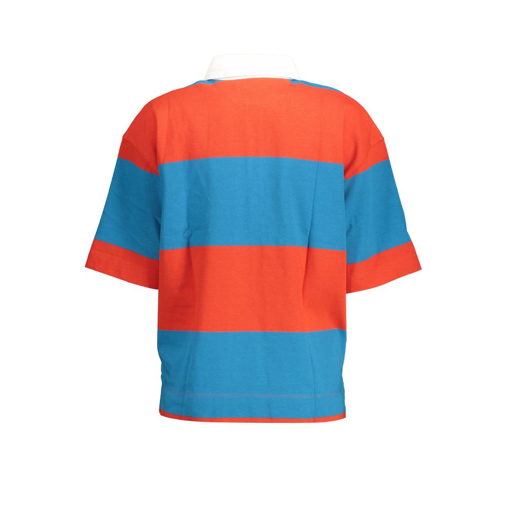 Gant Rosso organic cotton women's polo shirt in red, featuring a classic collar and short sleeves, on a neutral background.