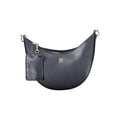 Tommy Hilfiger blue polyethylene women's handbag with two handles and a structured design.