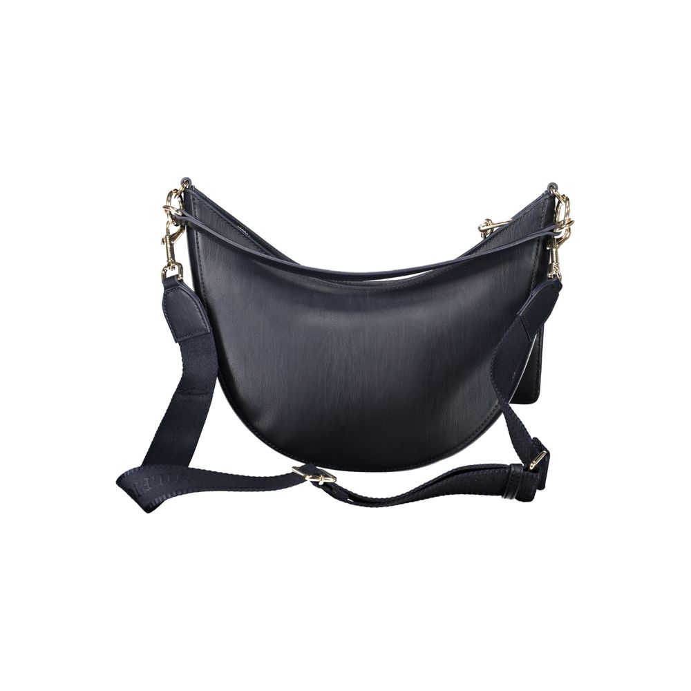 Tommy Hilfiger blue polyethylene women's handbag with top handles and sleek design, perfect for casual and stylish outings.