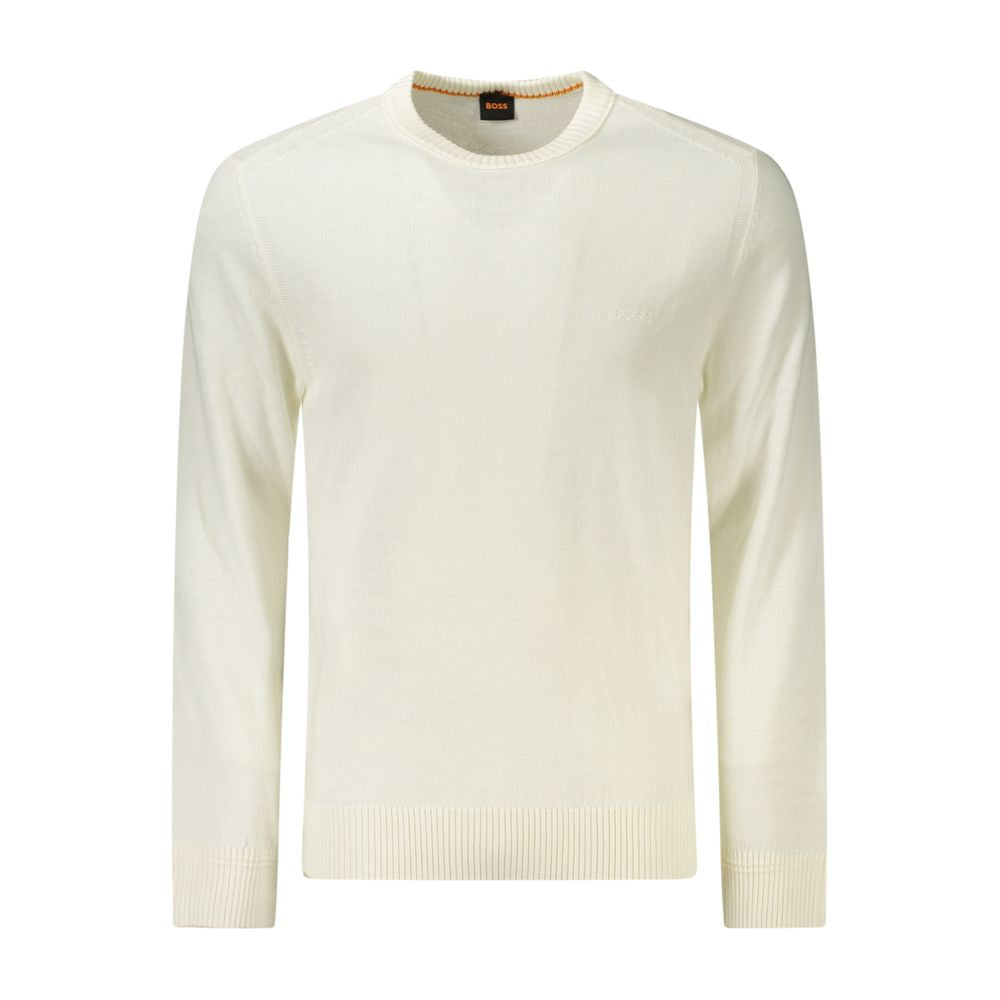 Hugo Boss White Wool Men Sweater Hugo Boss