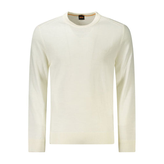 Hugo Boss White Wool Men Sweater Hugo Boss