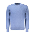 North Sails Blu Cotton Men's Sweater, lightweight knit with a crew neck and ribbed cuffs, in a vibrant blue color.