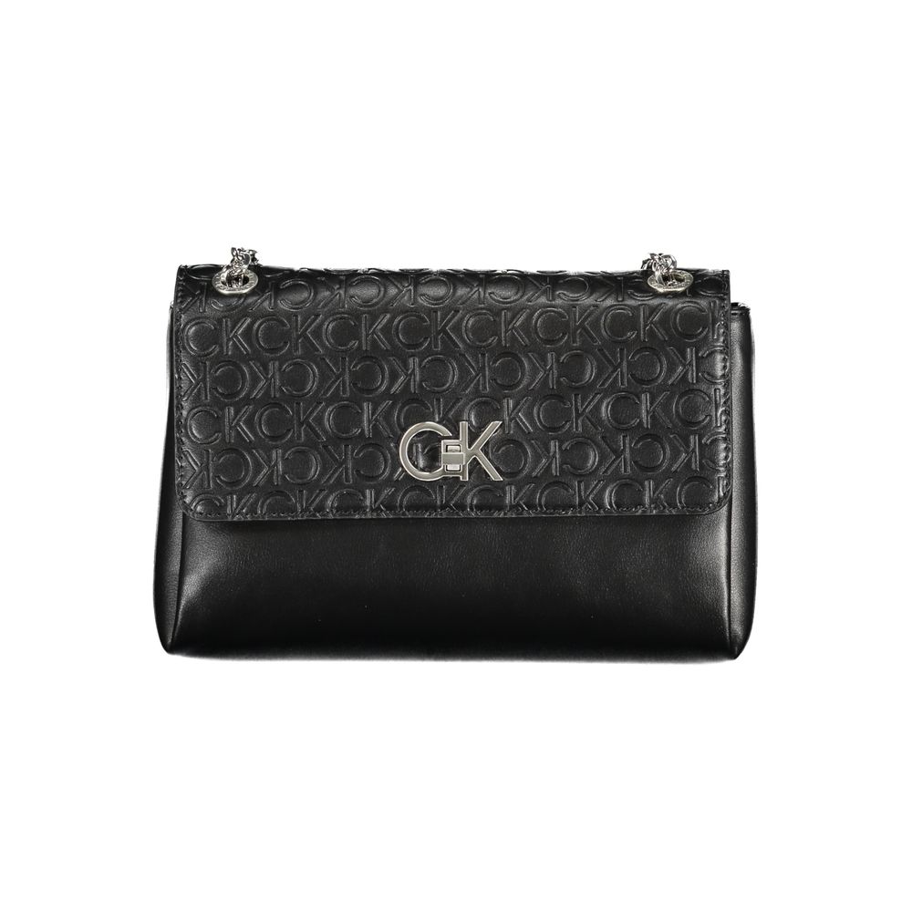 Calvin Klein Nero polyester women's handbag with sleek design and minimalist style, featuring a top handle and subtle branding.