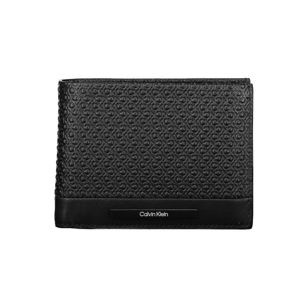 Calvin Klein Nero leather men's wallet with multiple card slots and a sleek, minimalist design.