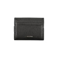 Calvin Klein sleek leather card holder with built-in money clip for secure cash and card storage.