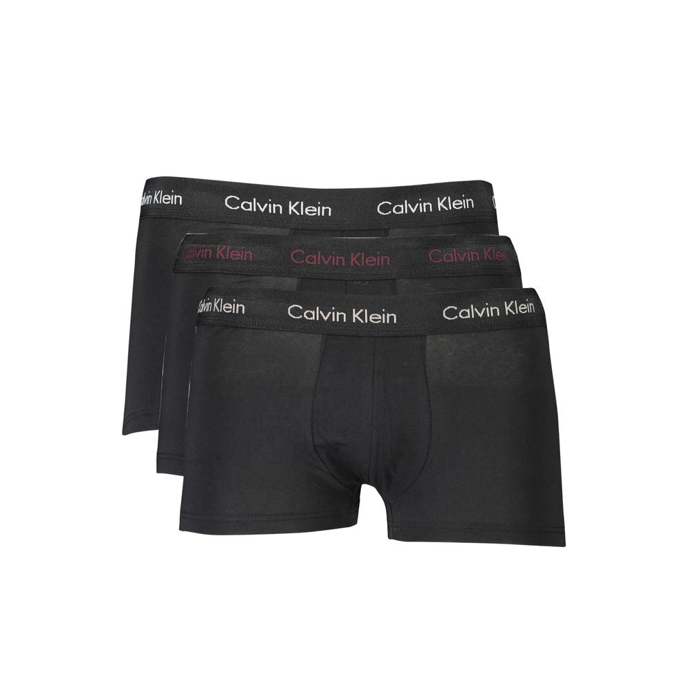 Calvin Klein Nero cotton men's boxer briefs with a snug fit, showcasing the comfortable waistband and sleek black fabric.