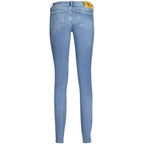 Calvin Klein Blu Cotton Women’s Jeans showing classic five-pocket design and slim fit style.