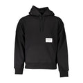 Black Calvin Klein cotton men's sweatshirt with crew neck and long sleeves, casual style for everyday wear.