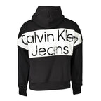 Black cotton men's sweatshirt by Calvin Klein with a crew neck and minimalist design, displayed on a plain background.