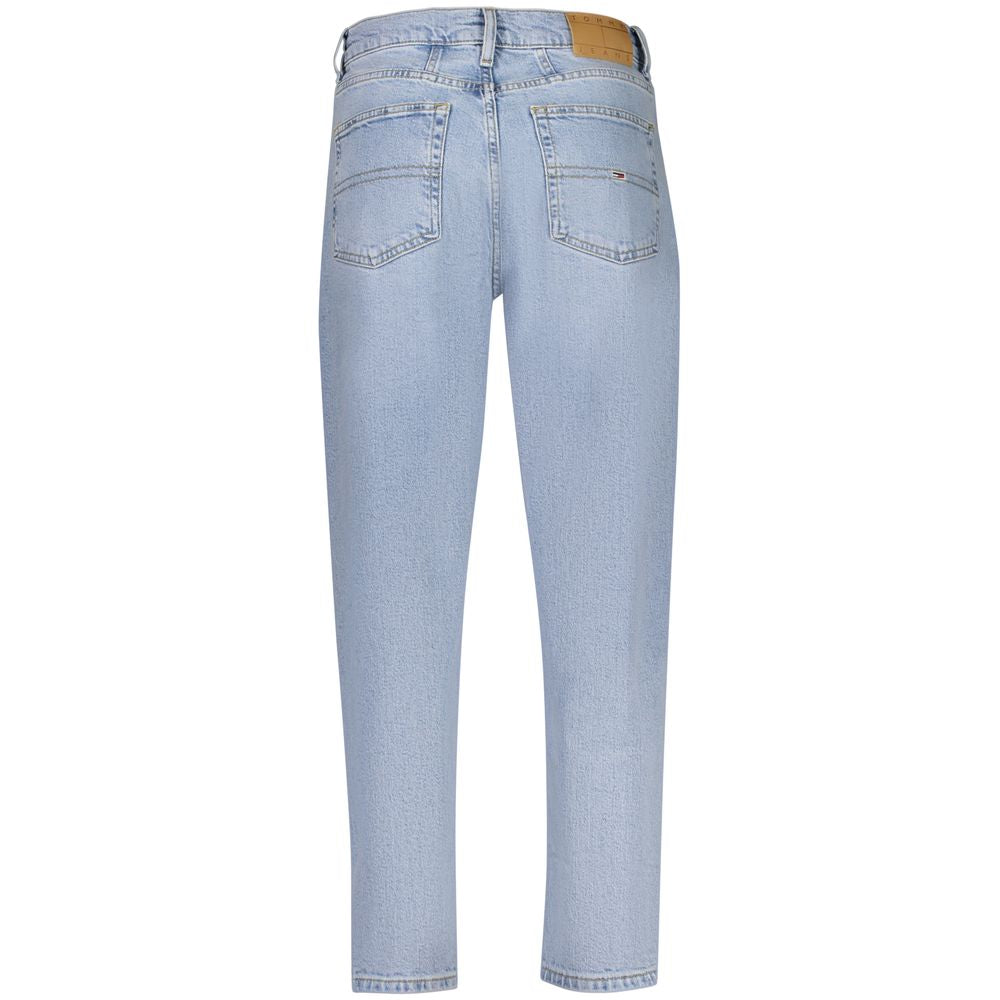 Tommy Hilfiger Azzurro cotton women's high-waisted jeans with classic five-pocket design and belt loops.
