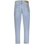 Tommy Hilfiger Azzurro cotton women's high-waisted jeans with classic five-pocket design and belt loops.