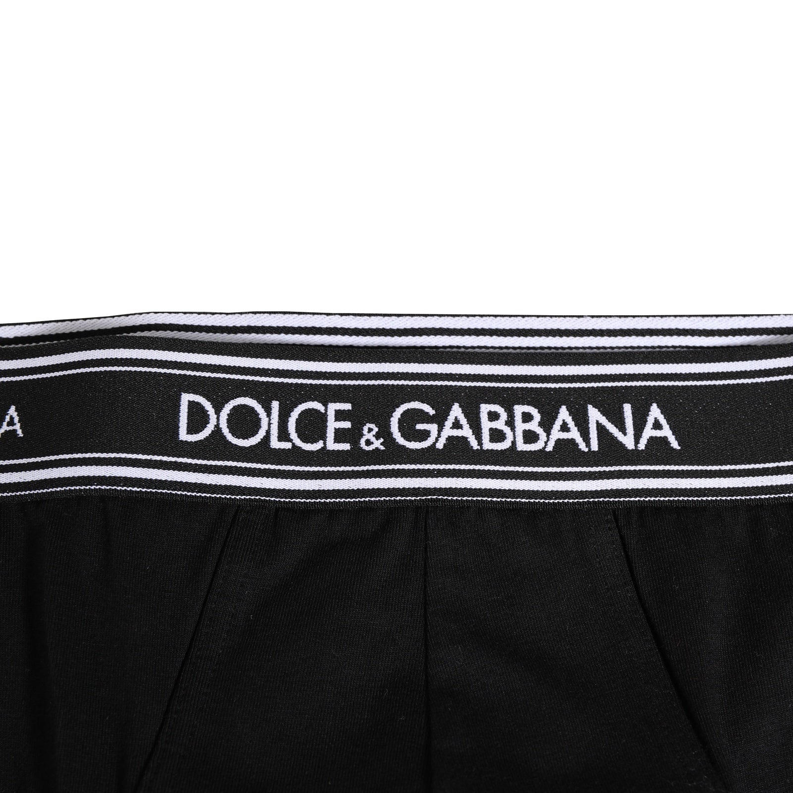 Dolce & Gabbana Black Cotton Stretch Logo Print Brief Underwear Dolce & Gabbana