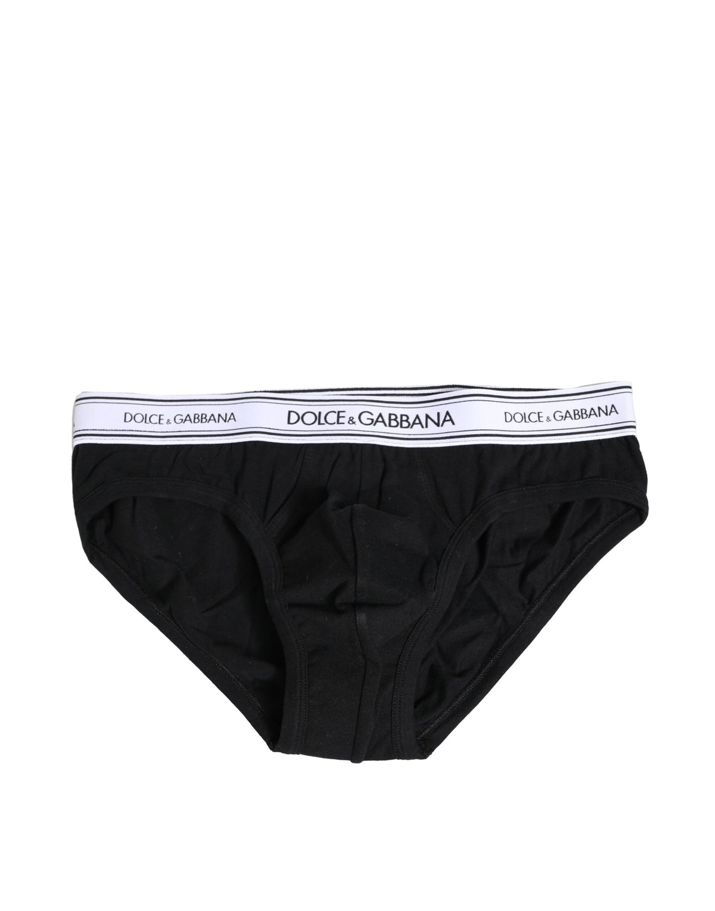 Dolce & Gabbana Black Cotton Stretch Regular Brief Underwear Dolce & Gabbana