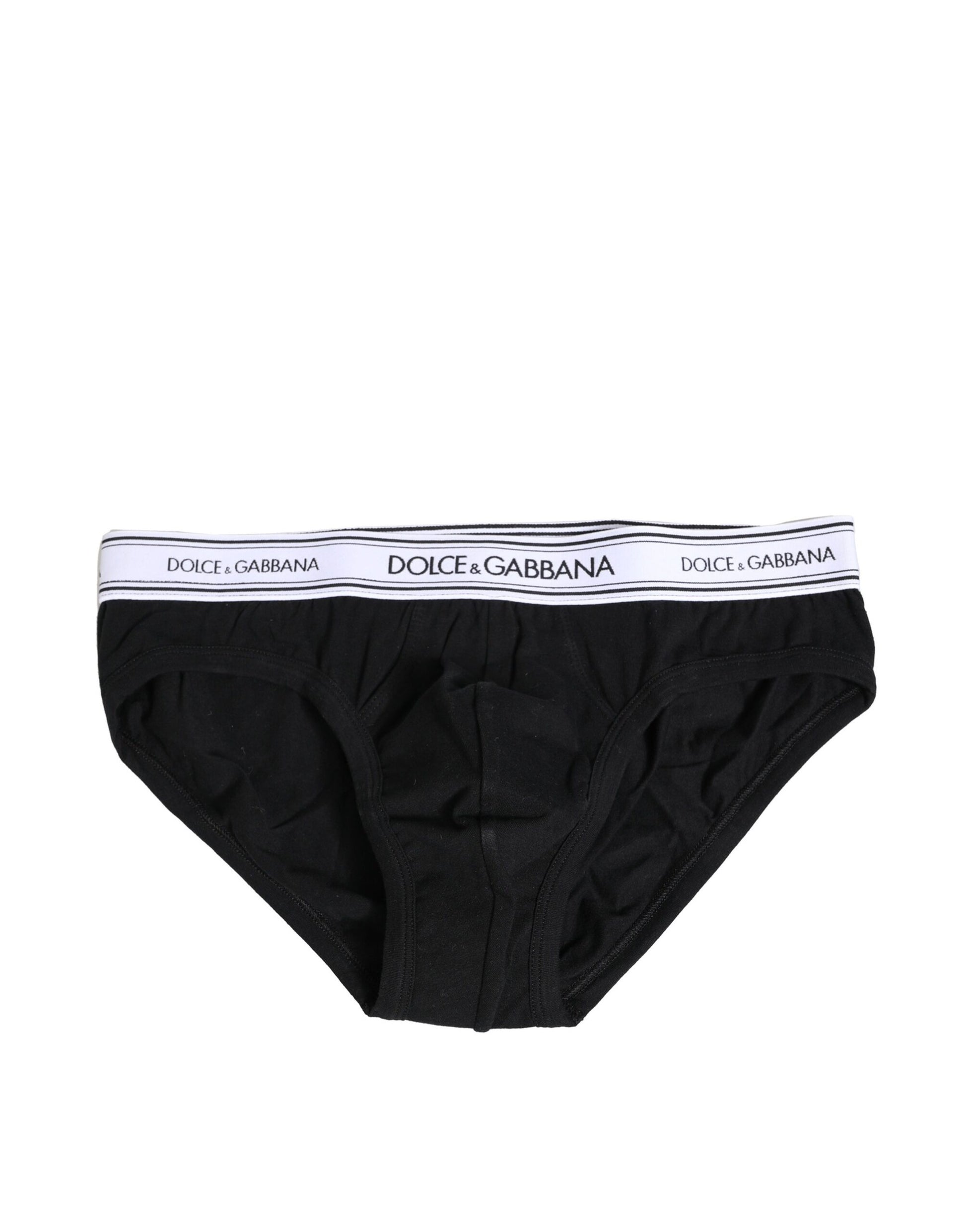 Dolce & Gabbana Black Cotton Stretch Regular Brief Underwear Dolce & Gabbana