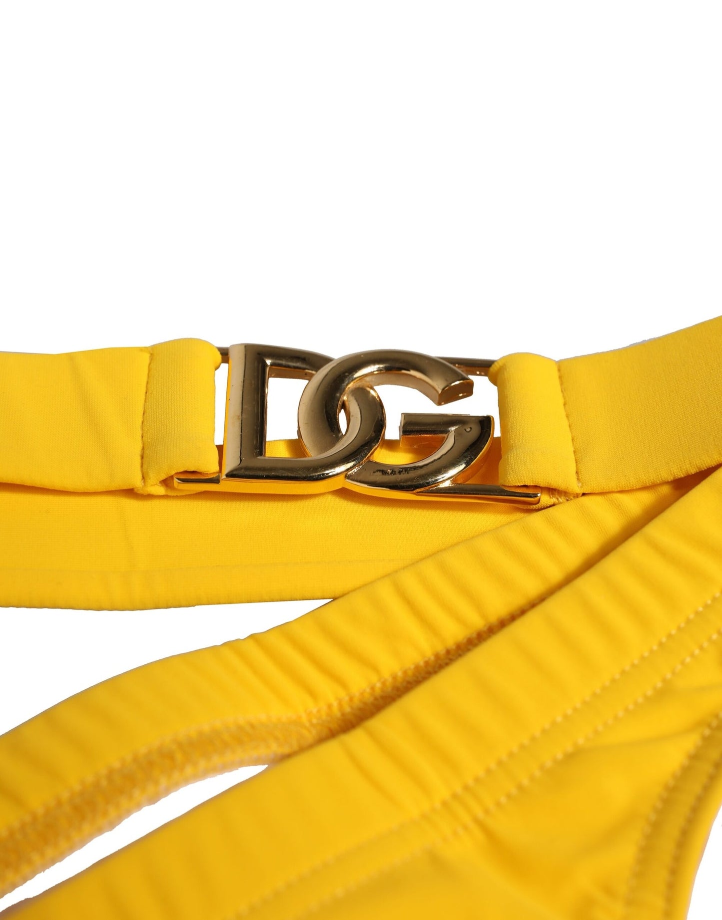 Dolce & Gabbana Yellow Waistband Logo Beachwear Brief Swimwear Dolce & Gabbana
