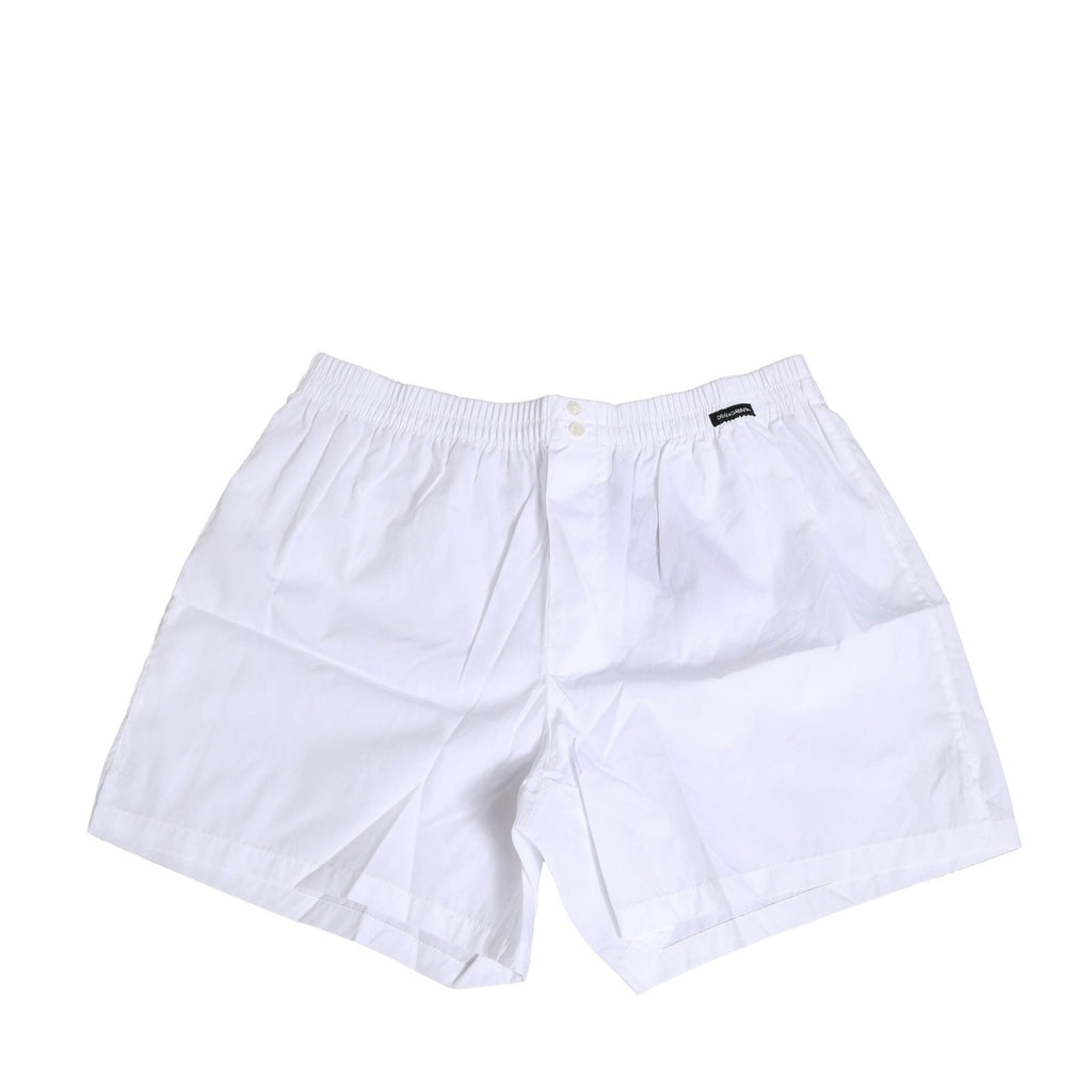 Dolce & Gabbana White Cotton Regular Boxer Shorts Underwear
