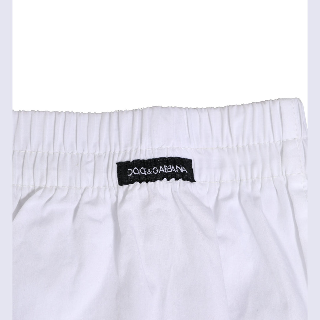 Dolce & Gabbana White Cotton Regular Boxer Shorts Underwear